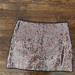 Express Multicolor Sequin Mini Skirt